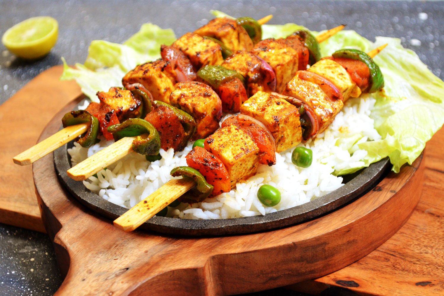 Paneer Shashlik sizzler